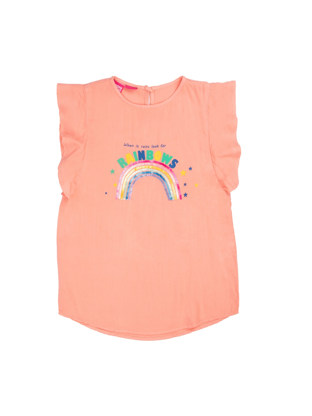 

UNDER FOURTEEN ONLY Girls Pink Regular Top