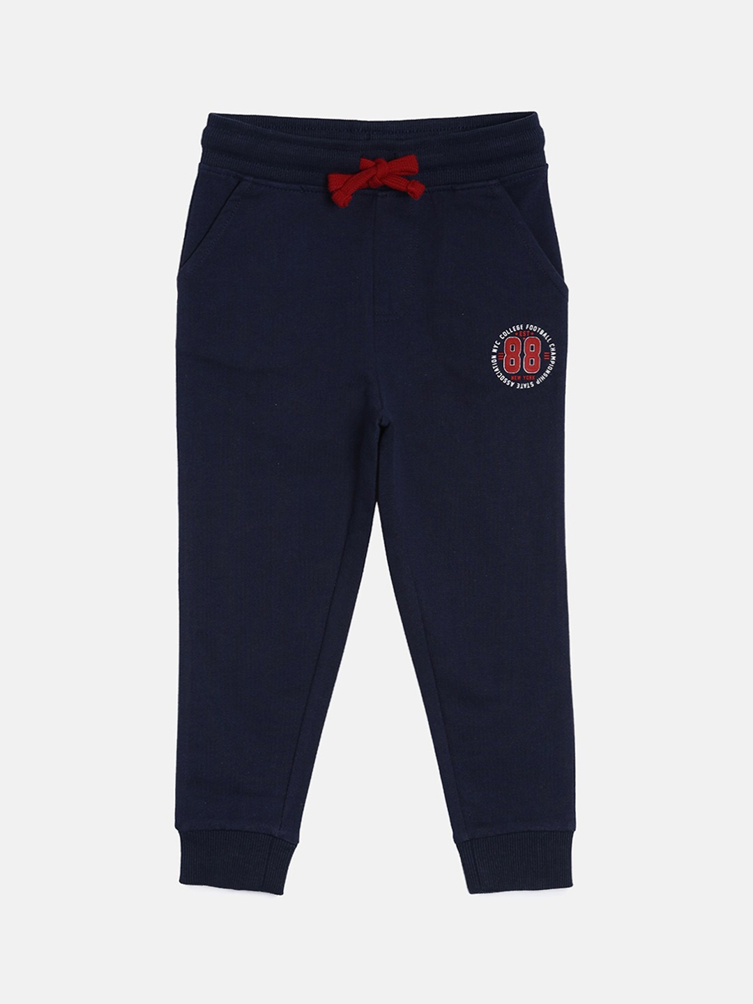 

3PIN Boys Navy Blue Solid Cotton Joggers