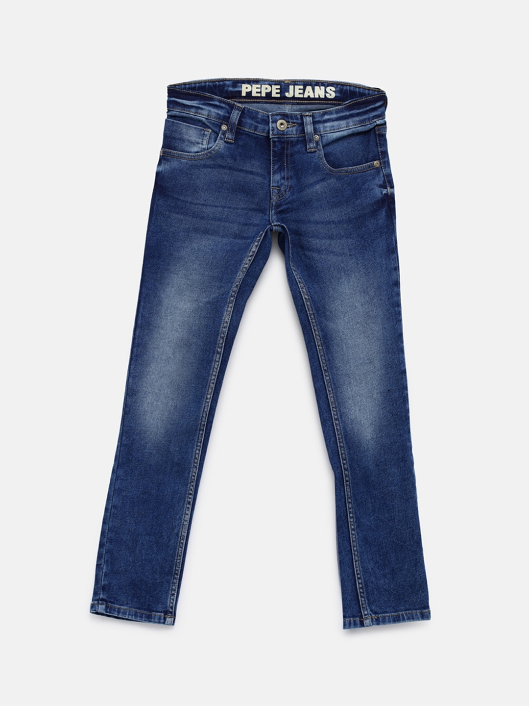 

Pepe Jeans Boys Blue Slim Fit Mid-Rise Clean Look Stretchable Jeans