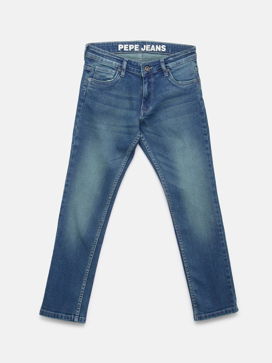 

Pepe Jeans Boys Blue Slim Fit Mid-Rise Clean Look Stretchable Jeans