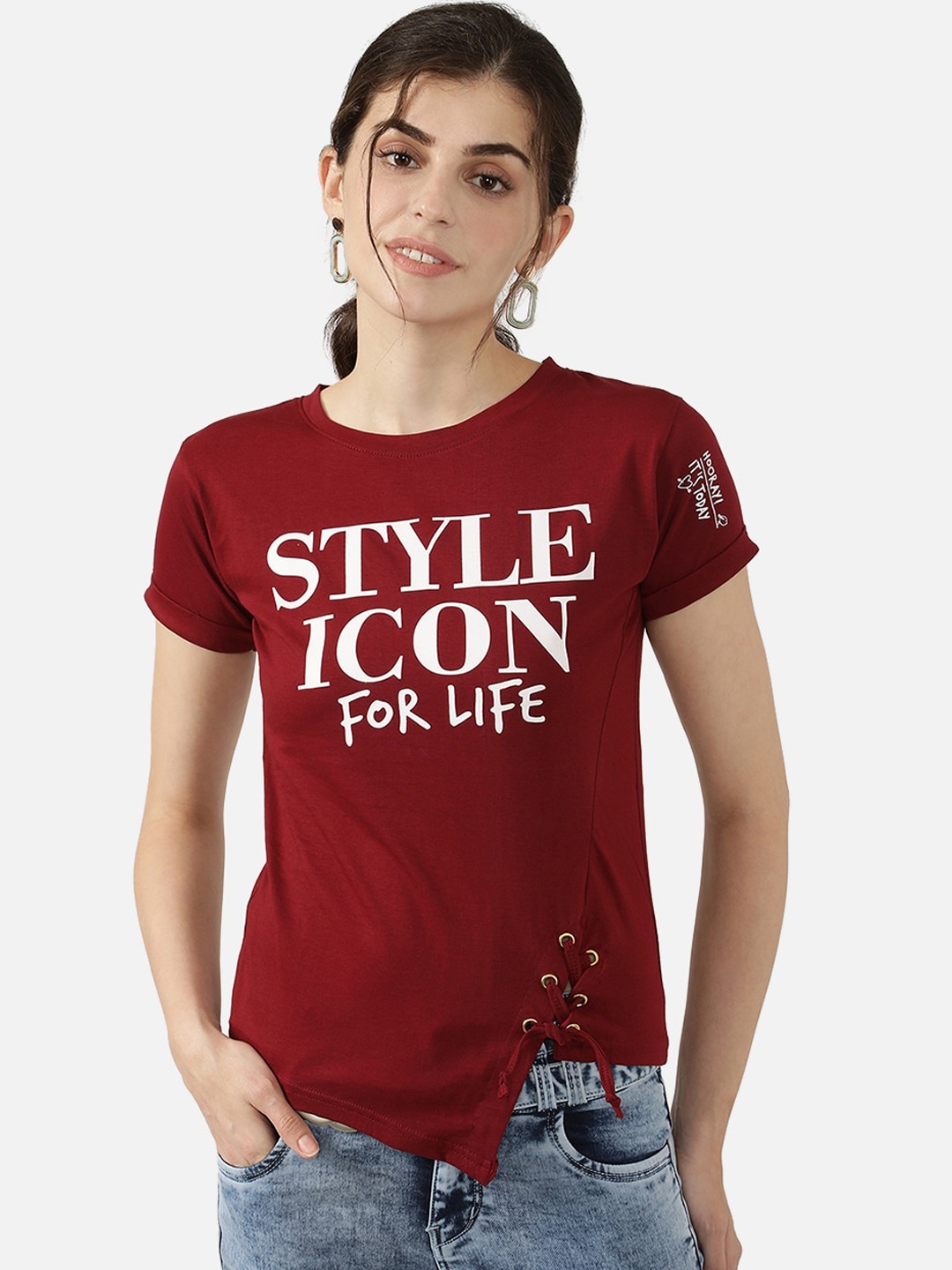 

V2 Value & Variety Maroon Chambray Regular Top