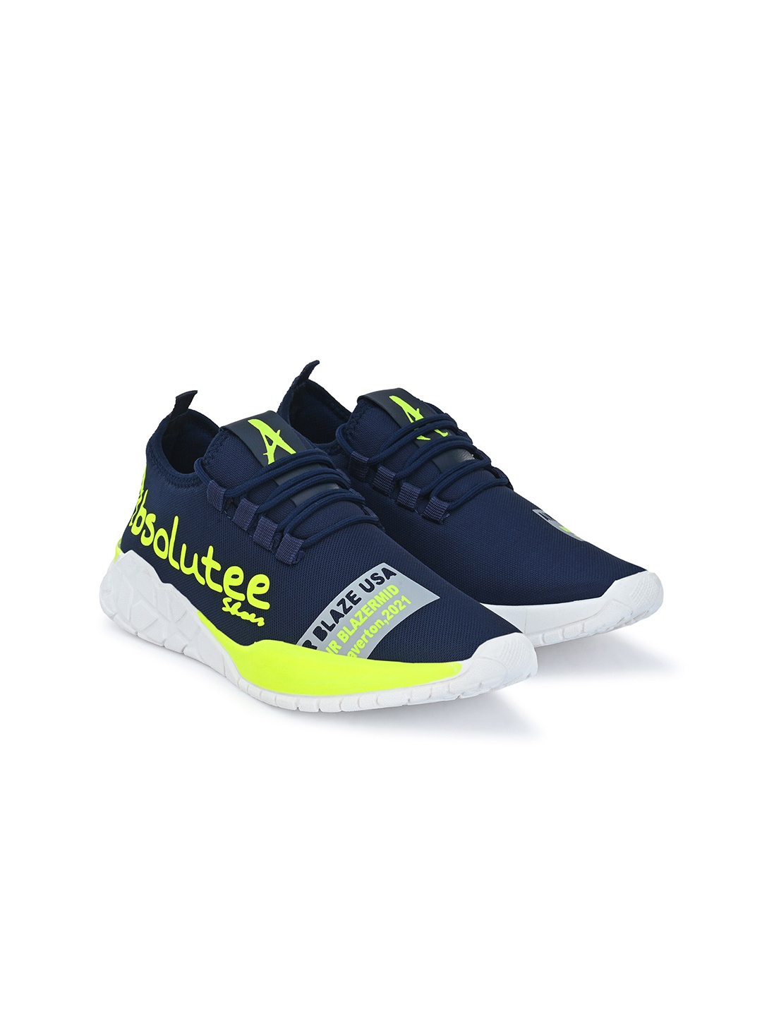 

Absolutee Shoes Men Blue Mesh Running Shoes