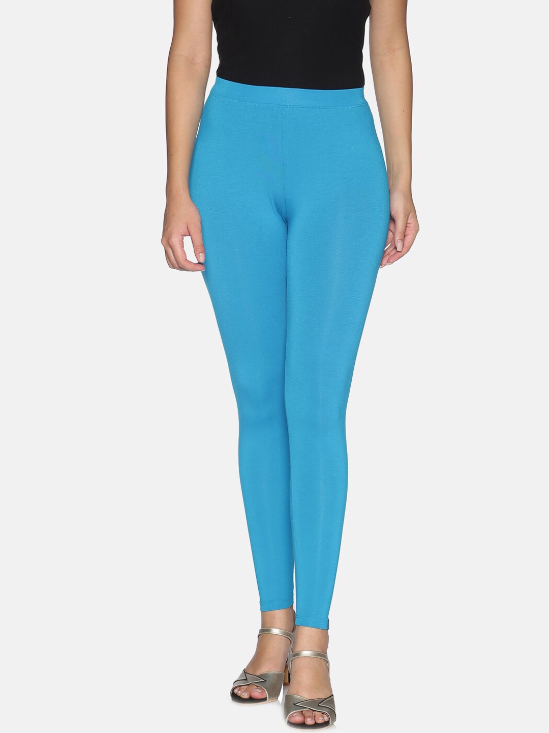 

TWIN BIRDS Women Blue Solid Tailored Fit Ankle-Length Leggings