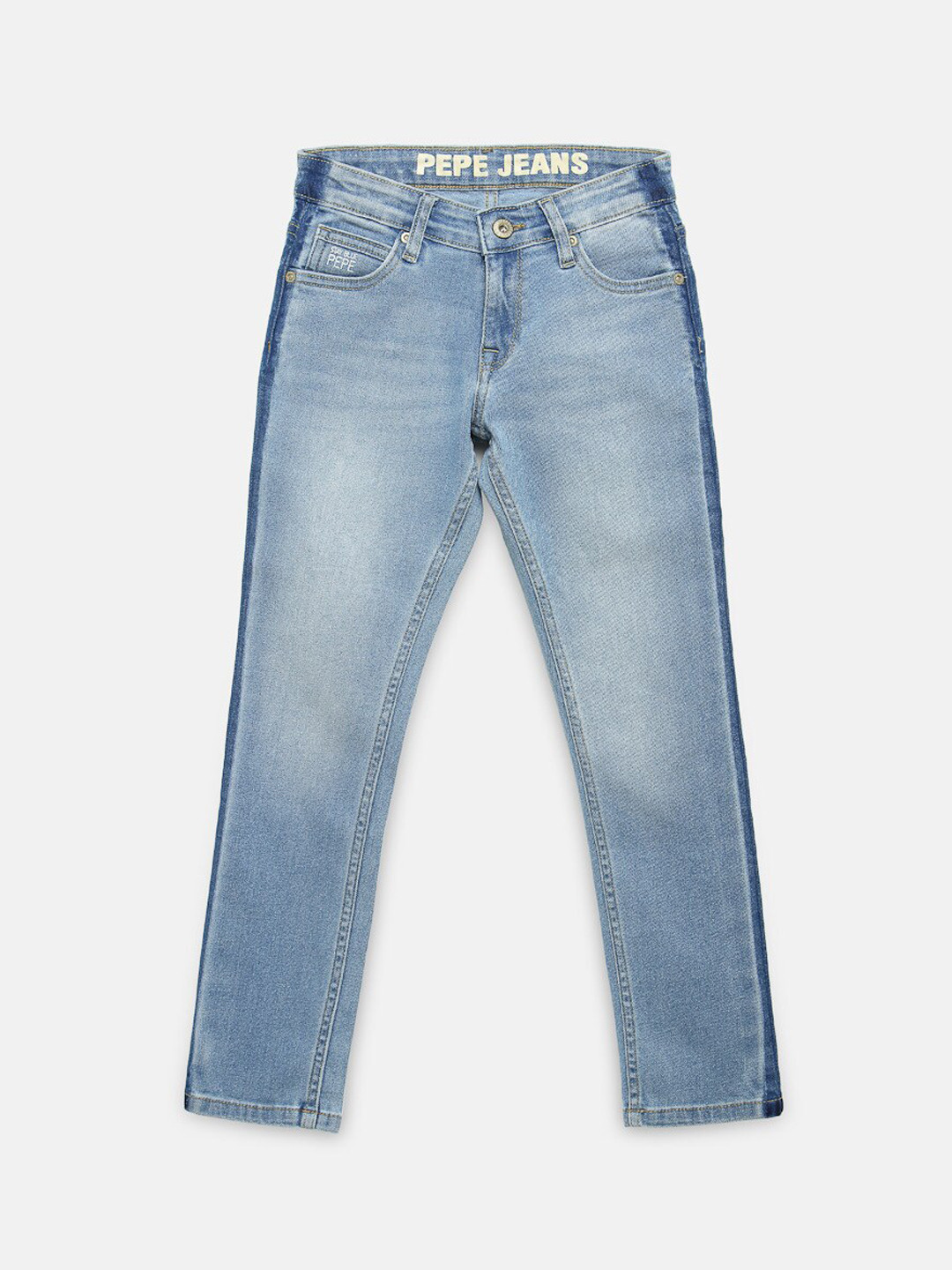 

Pepe Jeans Boys Blue Slim Fit Mid-Rise Clean Look Stretchable Jeans