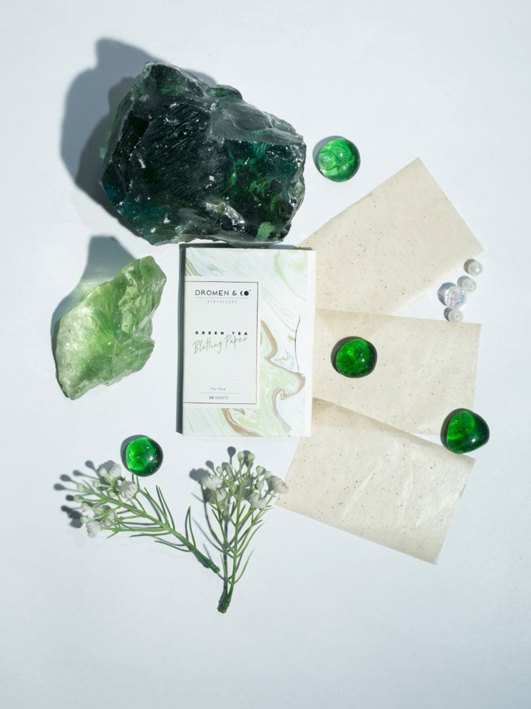 

DROMEN & CO 50 Sheets Green Tea Blotting Paper