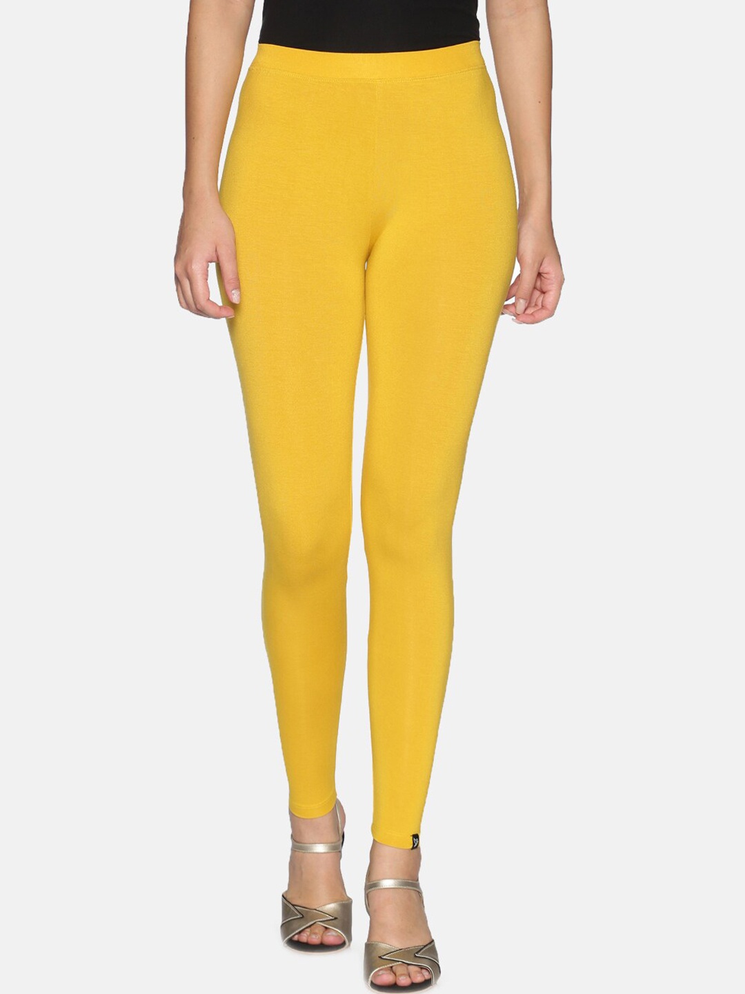 TWIN BIRDS Women Yellow Solid Ankle Length Leggings