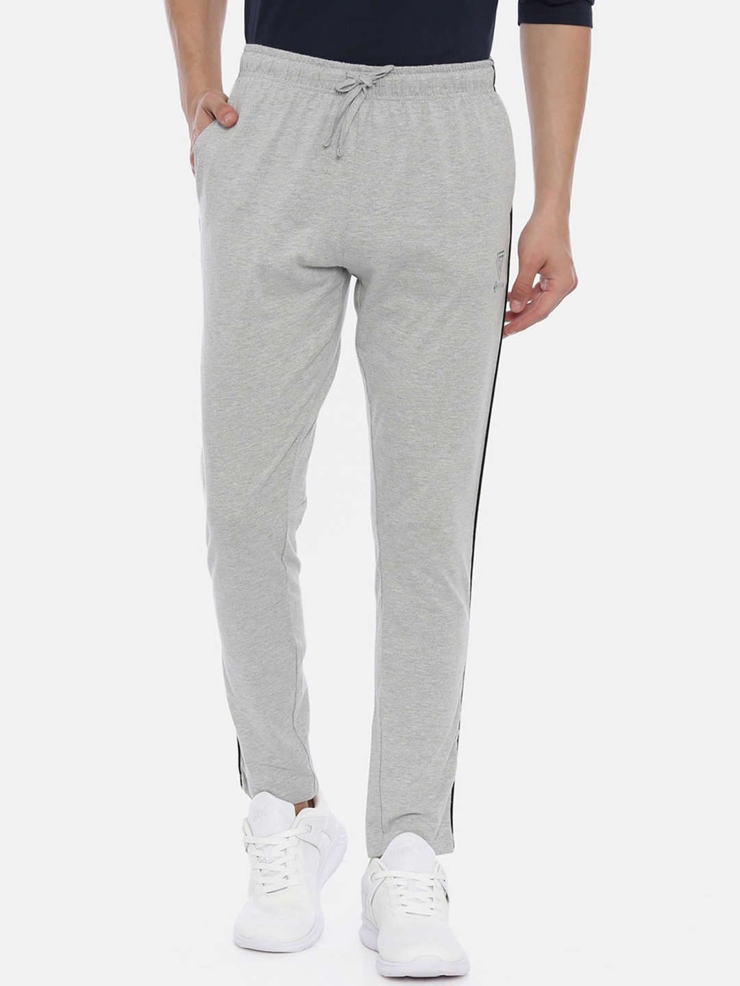 

3PIN Men Grey Melange Solid Track Pants