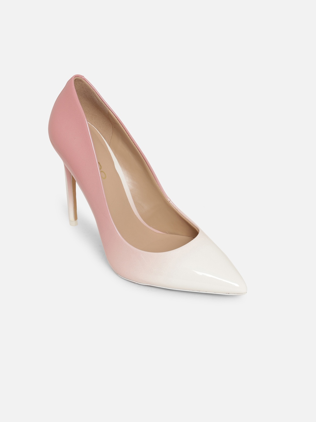 ALDO Women Pink & Off-White Solid Pumps