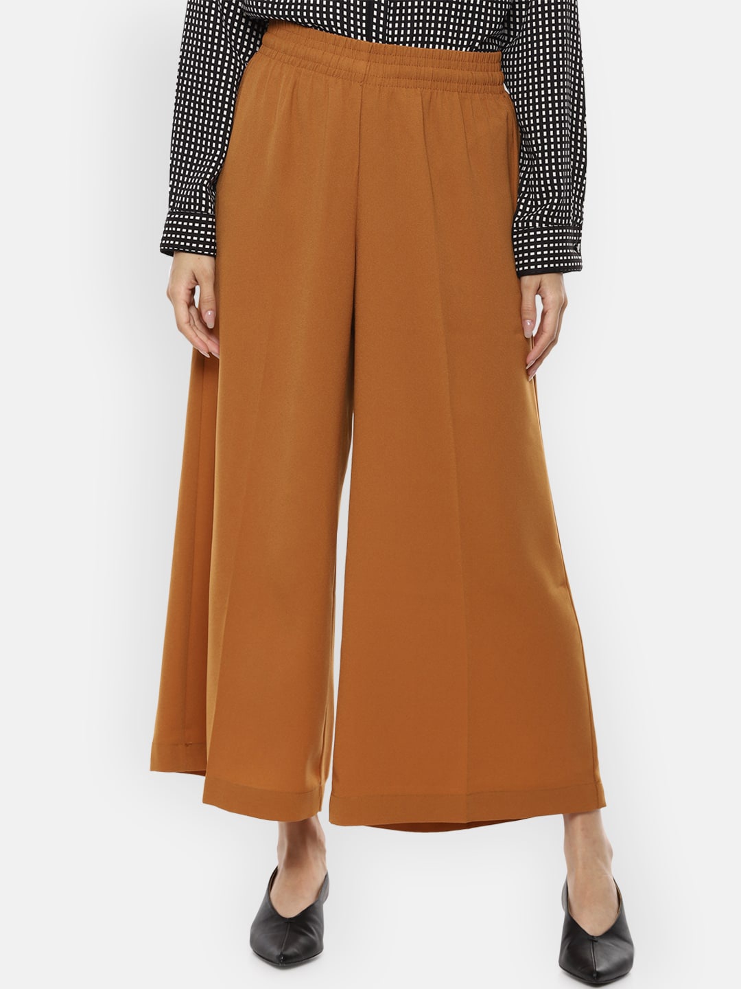 

Van Heusen Woman Women Khaki Regular Fit Solid Parallel Trousers