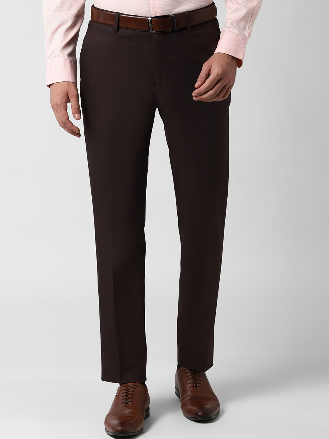 

Peter England Elite Men Brown Slim Fit Solid Formal Trousers