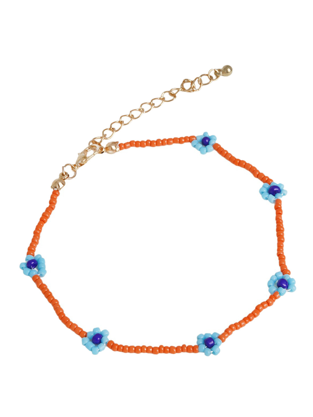 

JOKER & WITCH Orange & Blue Beaded Anklet