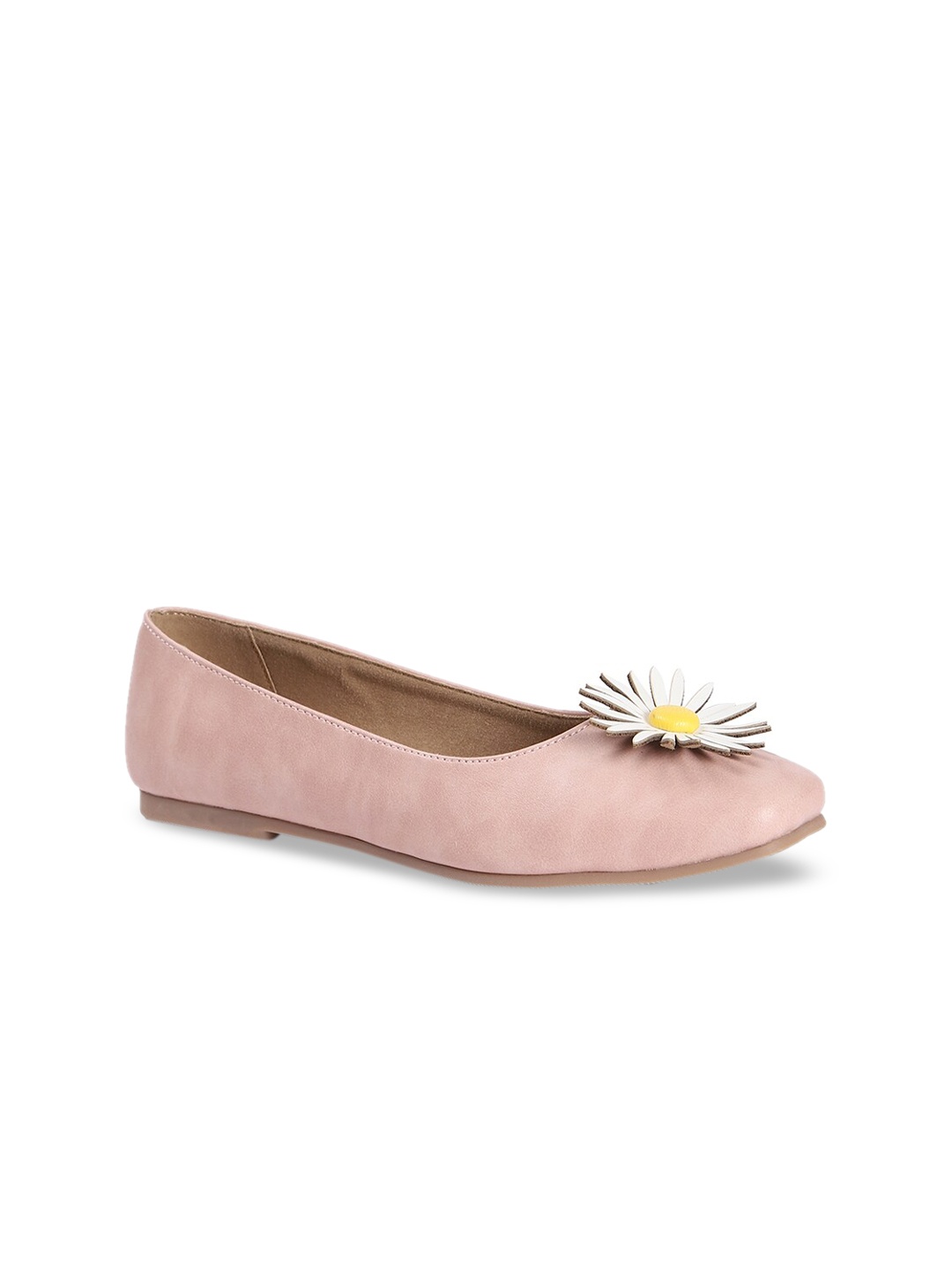 

FOREVER 21 Women Peach-Coloured Solid Embellished Ballerinas