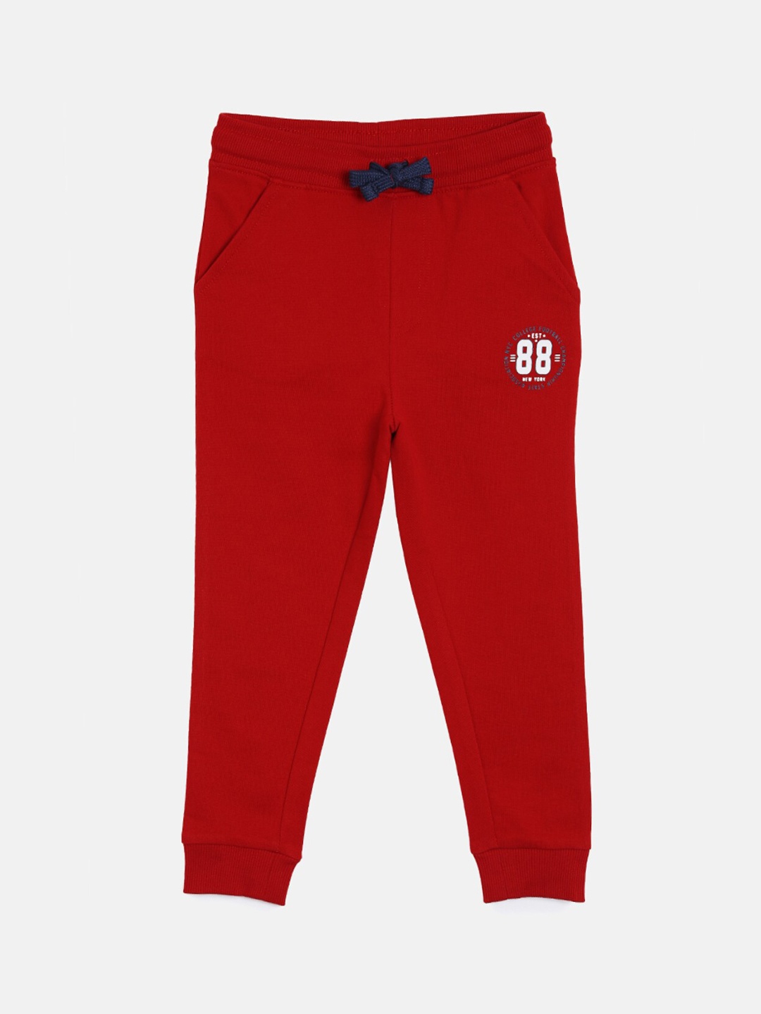 

3PIN Boys Red Solid Cotton Joggers