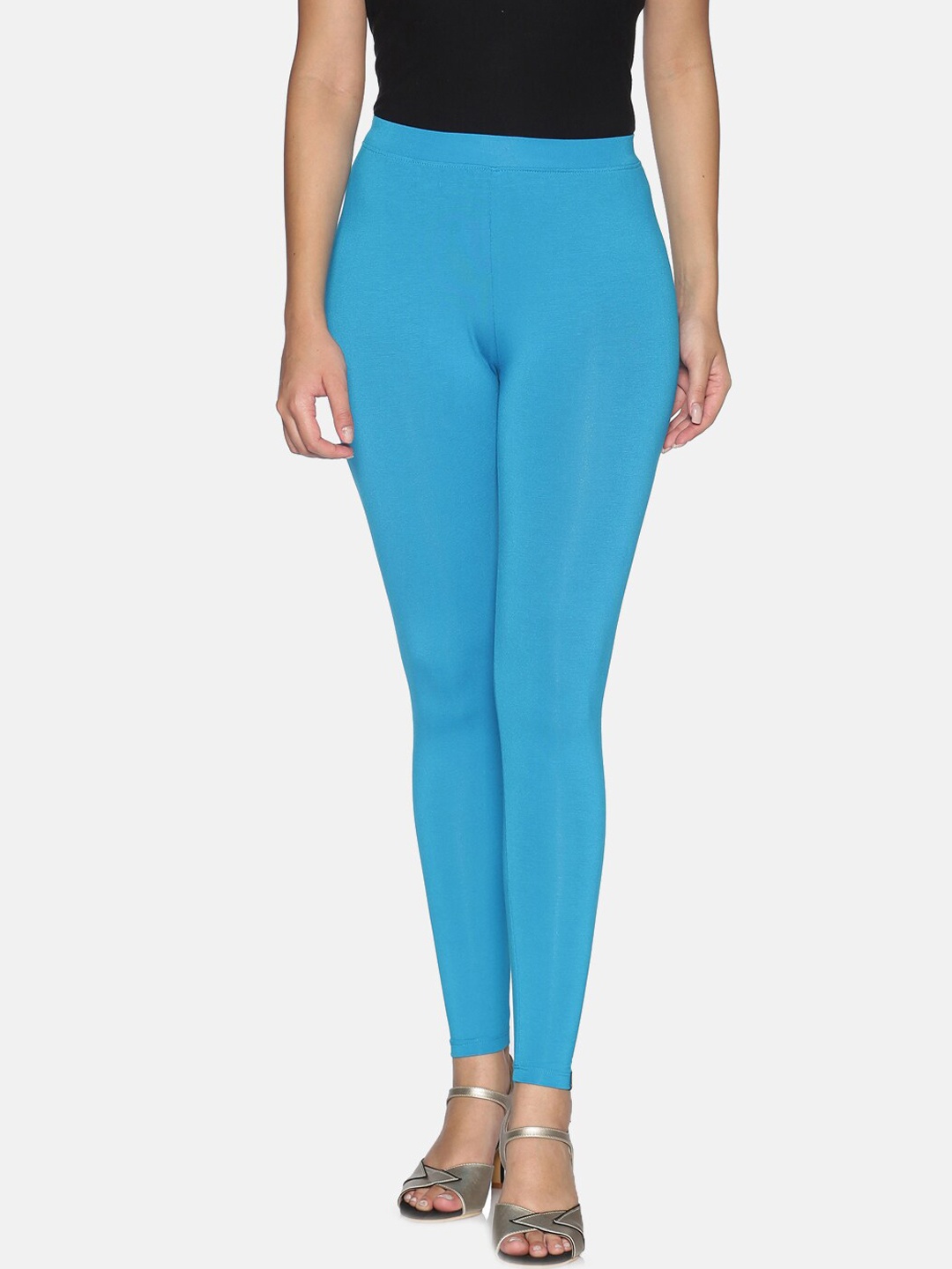 TWIN BIRDS Women Blue Solid Tailored Fit Ankle Length Leggings