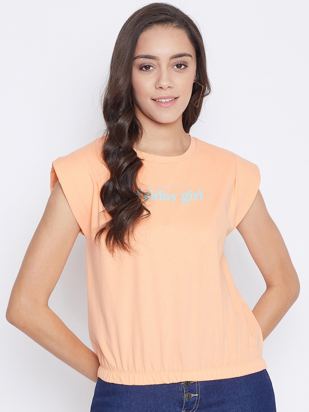 

Madame Women Orange Blouson Top