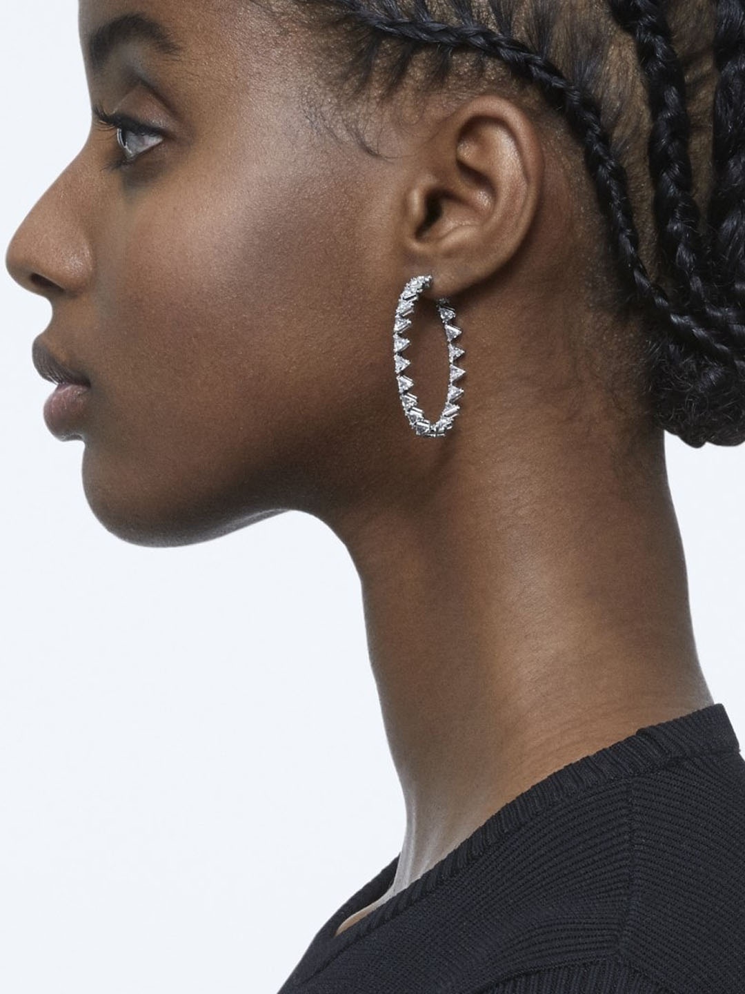 

SWAROVSKI White Contemporary Hoop Earrings