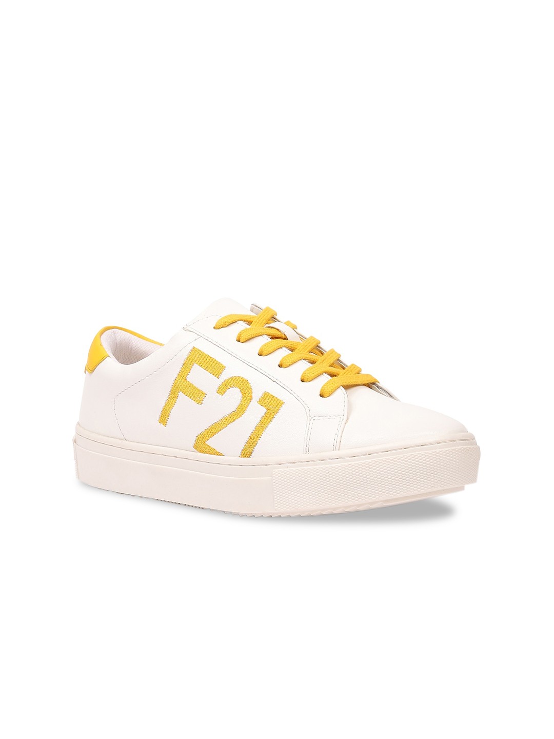 

FOREVER 21 Women White Colourblocked PU Sneakers
