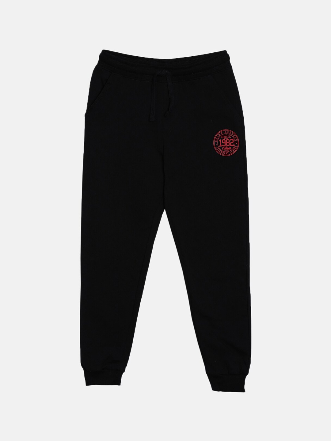 

3PIN Boys Black Solid Cotton Joggers