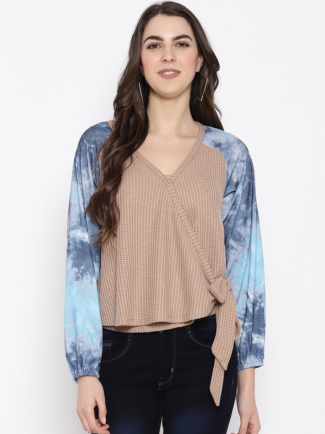 

iki chic Khaki-Coloured Wrap Top