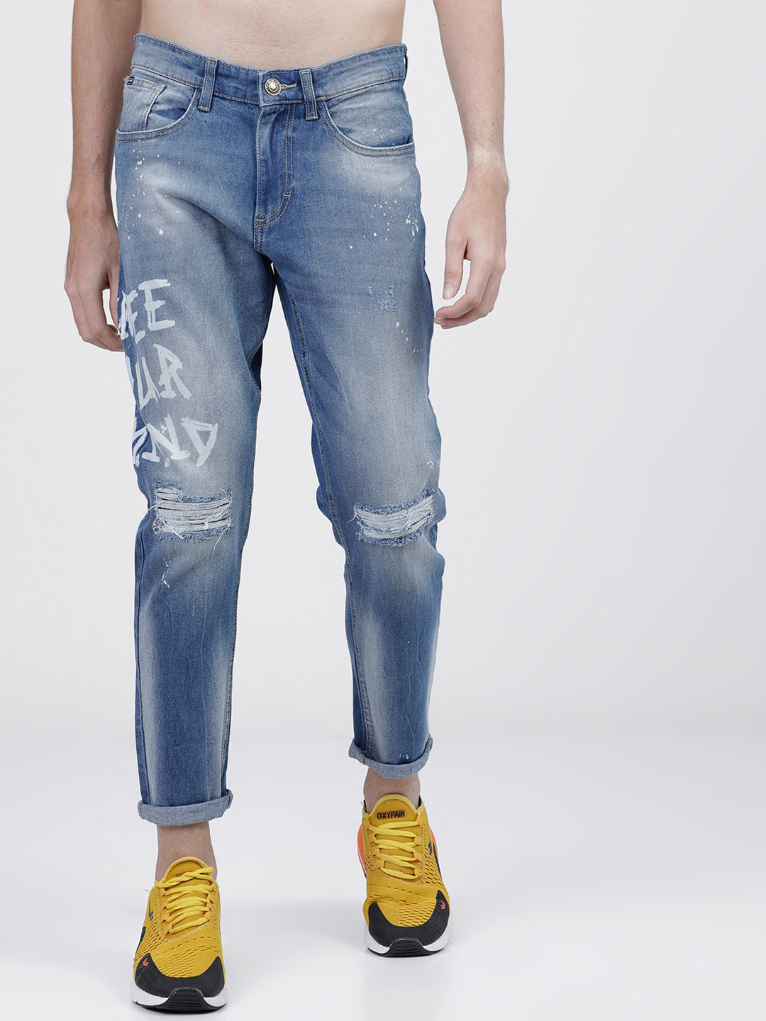 

HIGHLANDER Men Blue Slim Fit Mid-Rise Mildly Distressed Stretchable Jeans