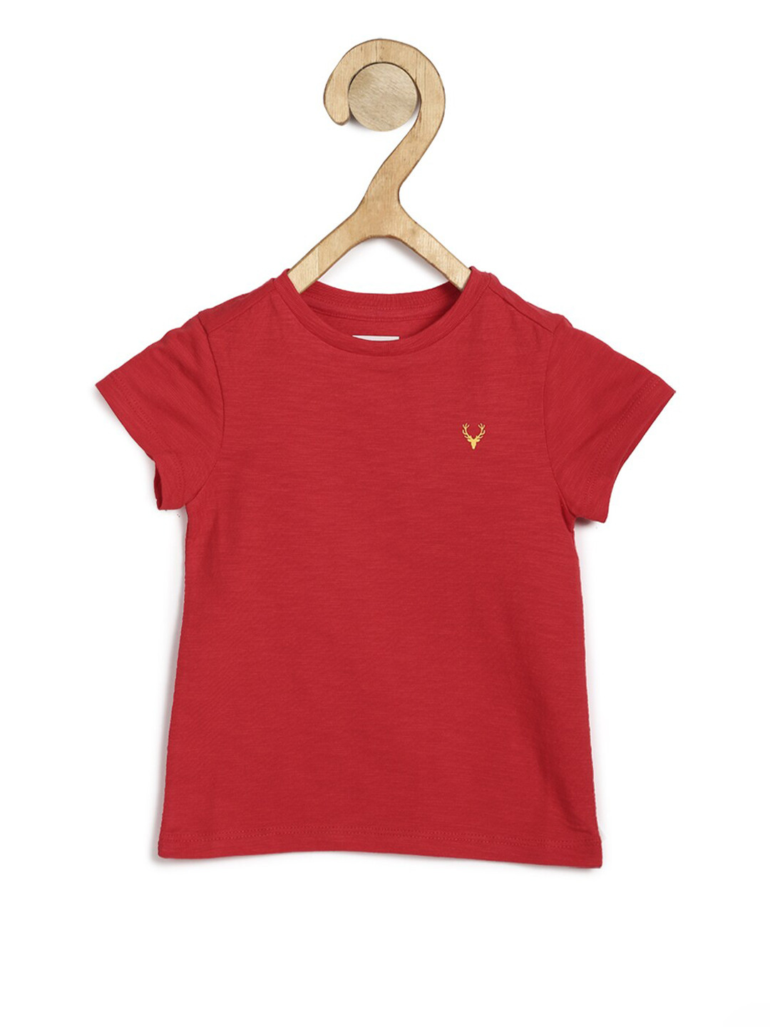 

Allen Solly Junior Girls Red Solid V-Neck T-shirt