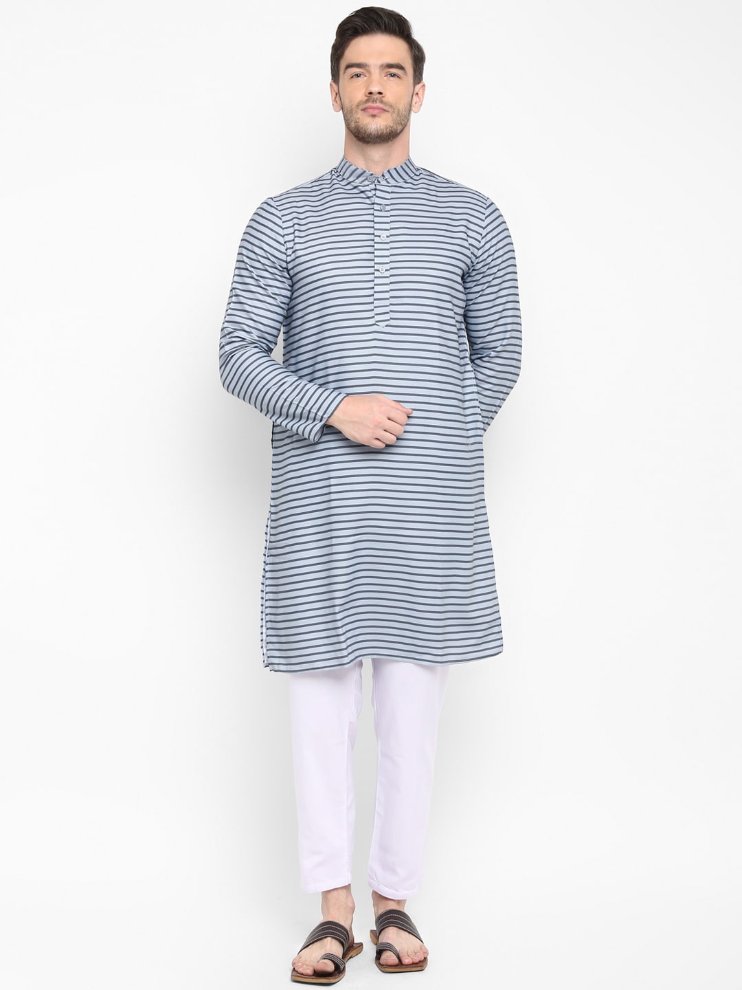 

Hangup Men Blue Kurta Pyjamas Set