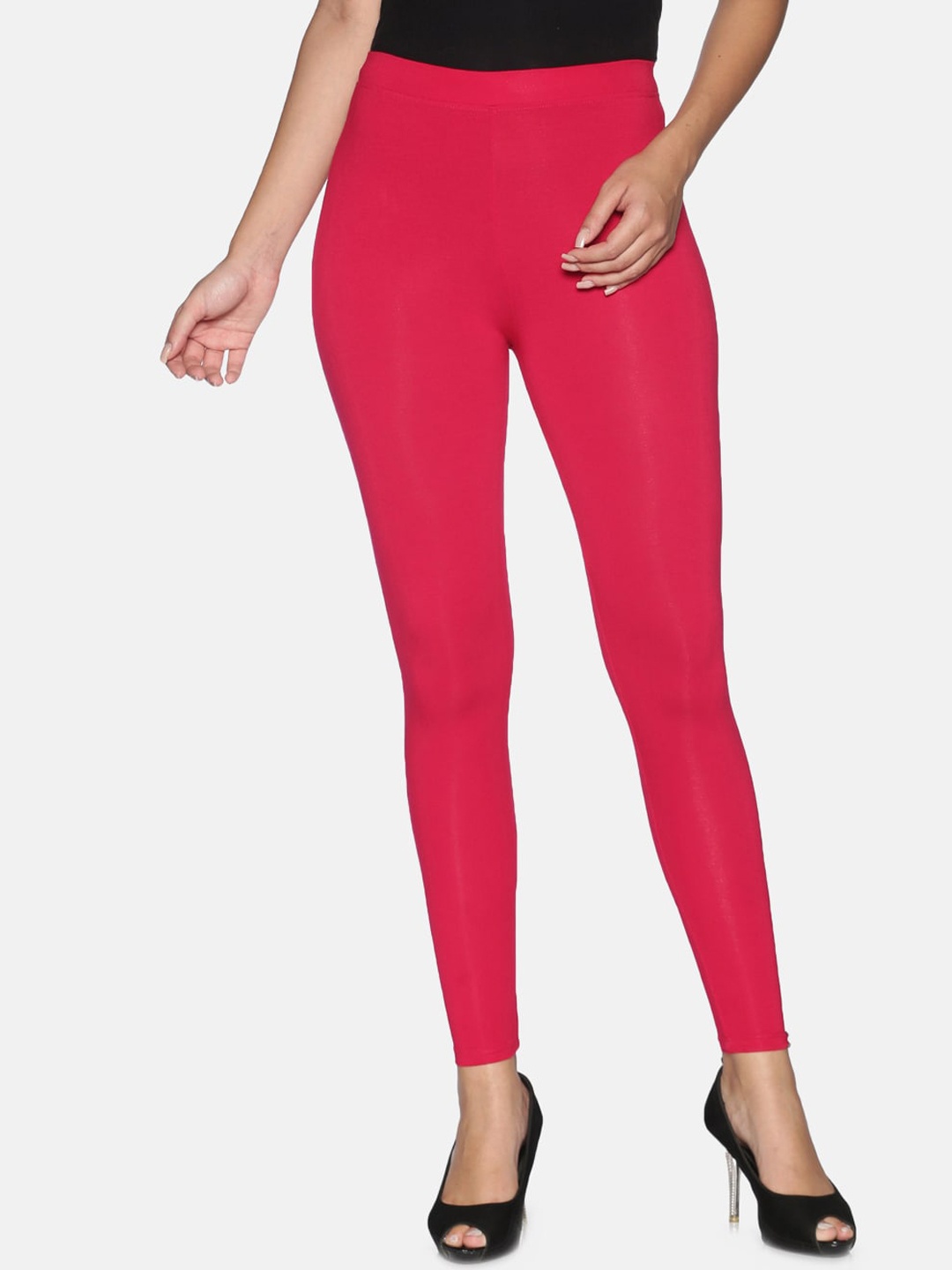 TWIN BIRDS Women Pink Solid Ankle Length Leggings