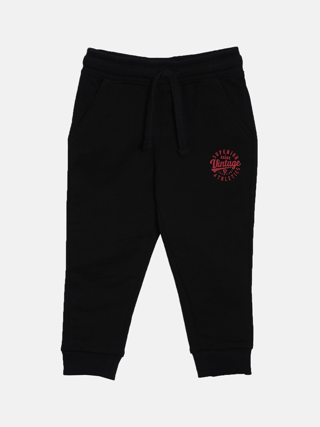 

3PIN Infant Boys Black Solid Cotton Joggers