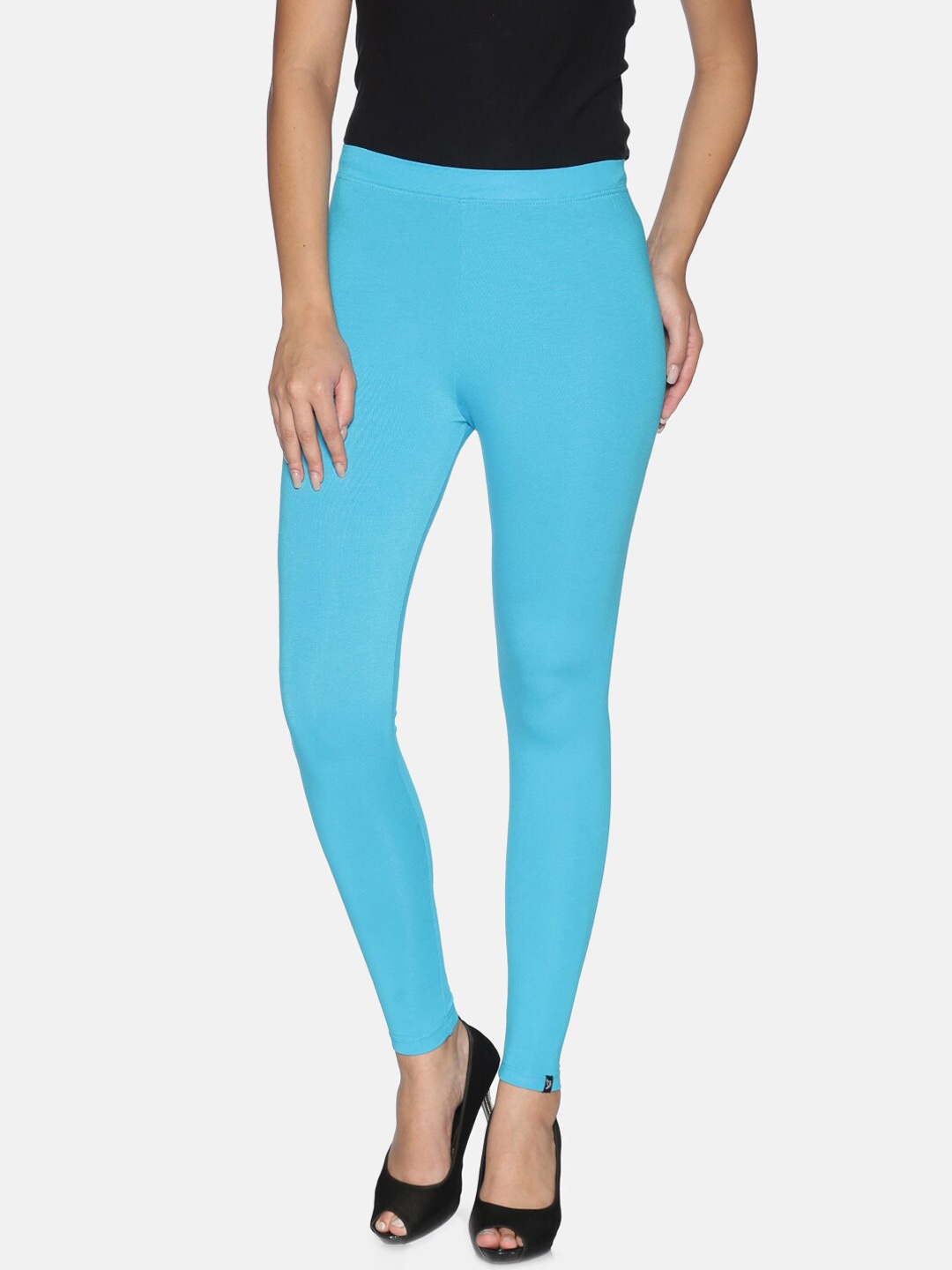 

TWIN BIRDS Women Blue Solid Ankle Length Leggings