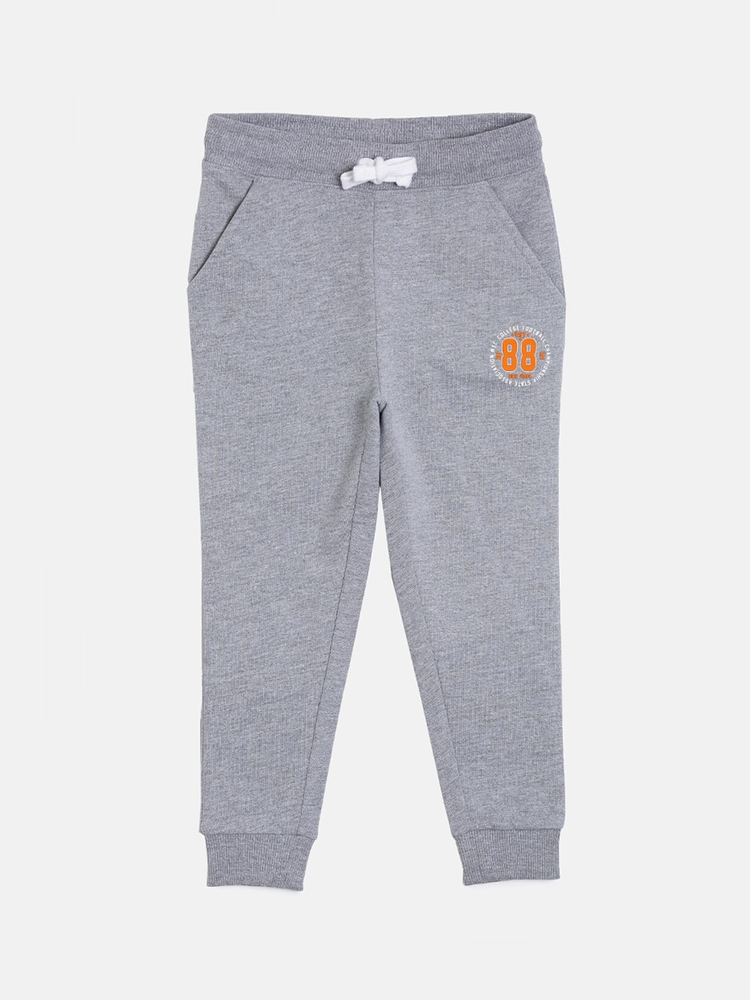 

3PIN Boys Grey Melange Solid Cotton Joggers