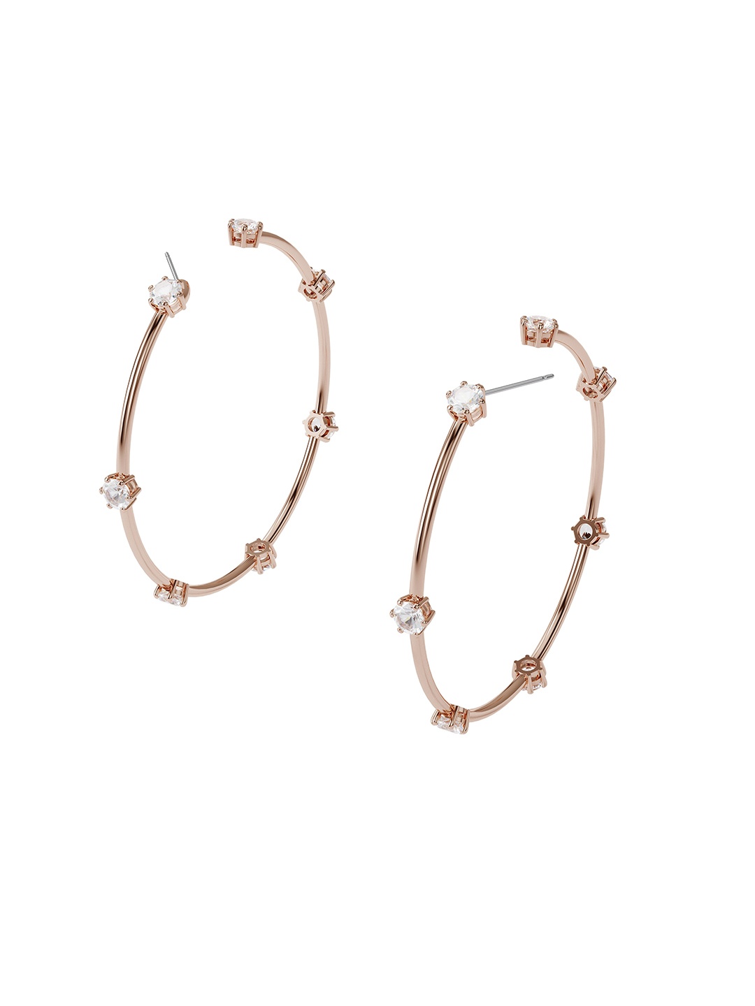 SWAROVSKI Rose Gold-Toned & White Constella hoop earrings