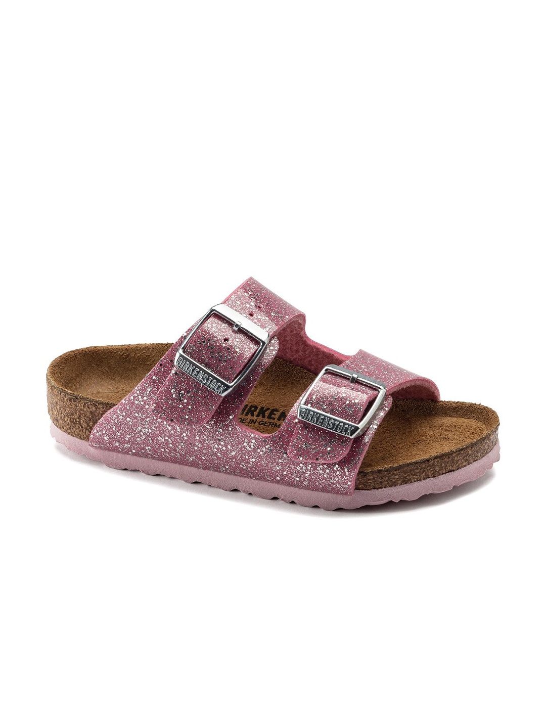 

Birkenstock Girls Arizona Kids Birko-Flor Pink Narrow Width Leather Open Toe Flats