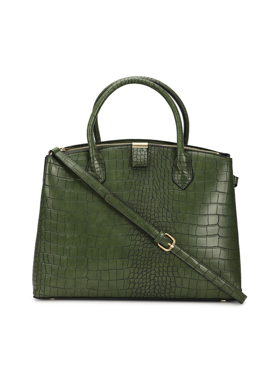 

Van Heusen Olive Green Animal Printed Handheld Bag