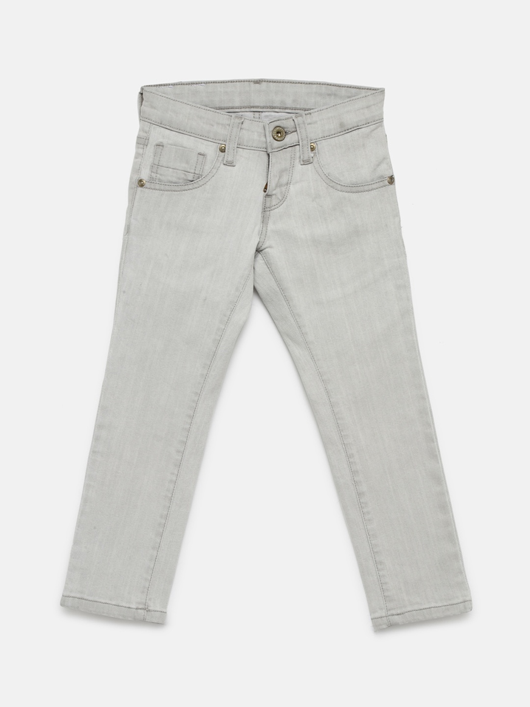 

Pepe Jeans Boys Grey Slim Fit Mid-Rise Clean Look Stretchable Jeans