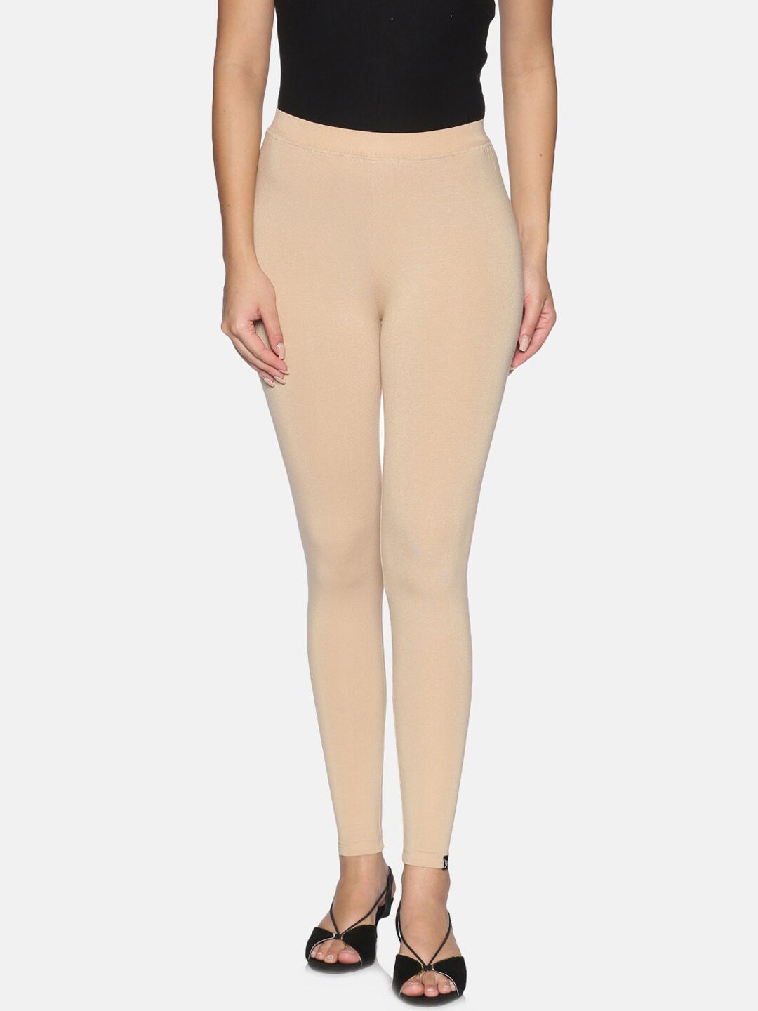 TWIN BIRDS Women Beige Solid Ankle Length Leggings