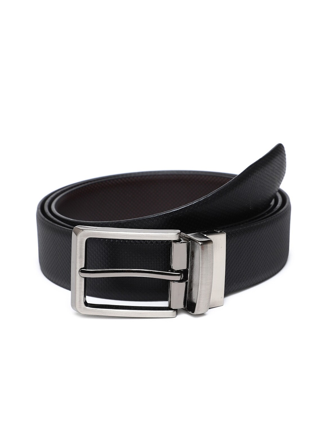 WELBAWT Men Black Solid Leather Formal Belts
