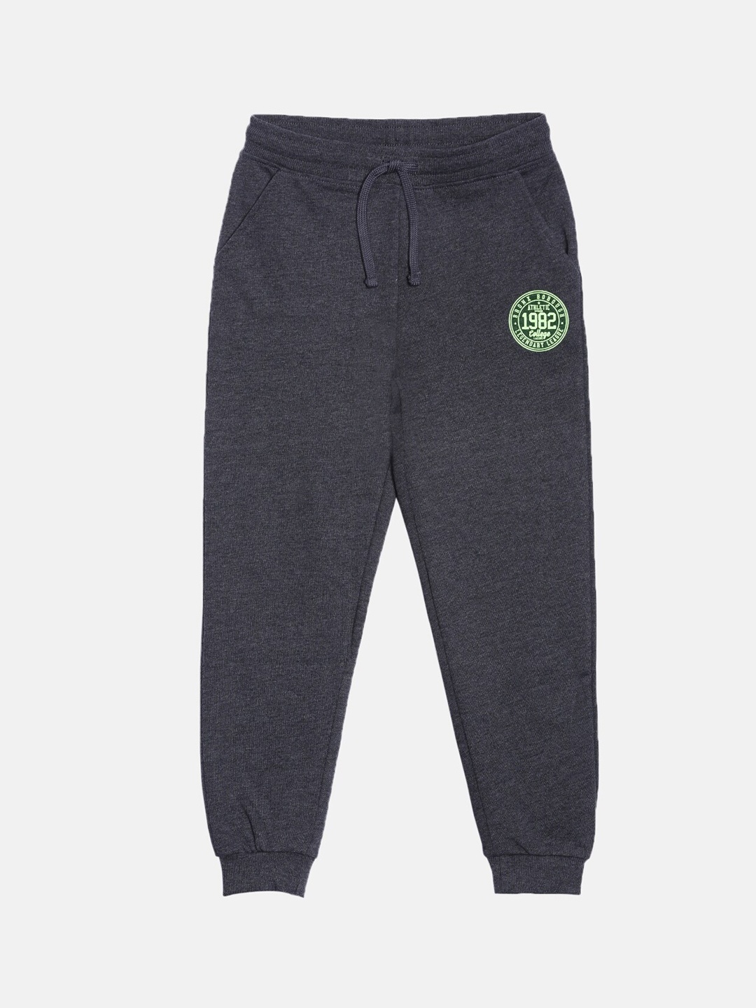 

3PIN Boys Charcoal Grey Solid Cotton Joggers