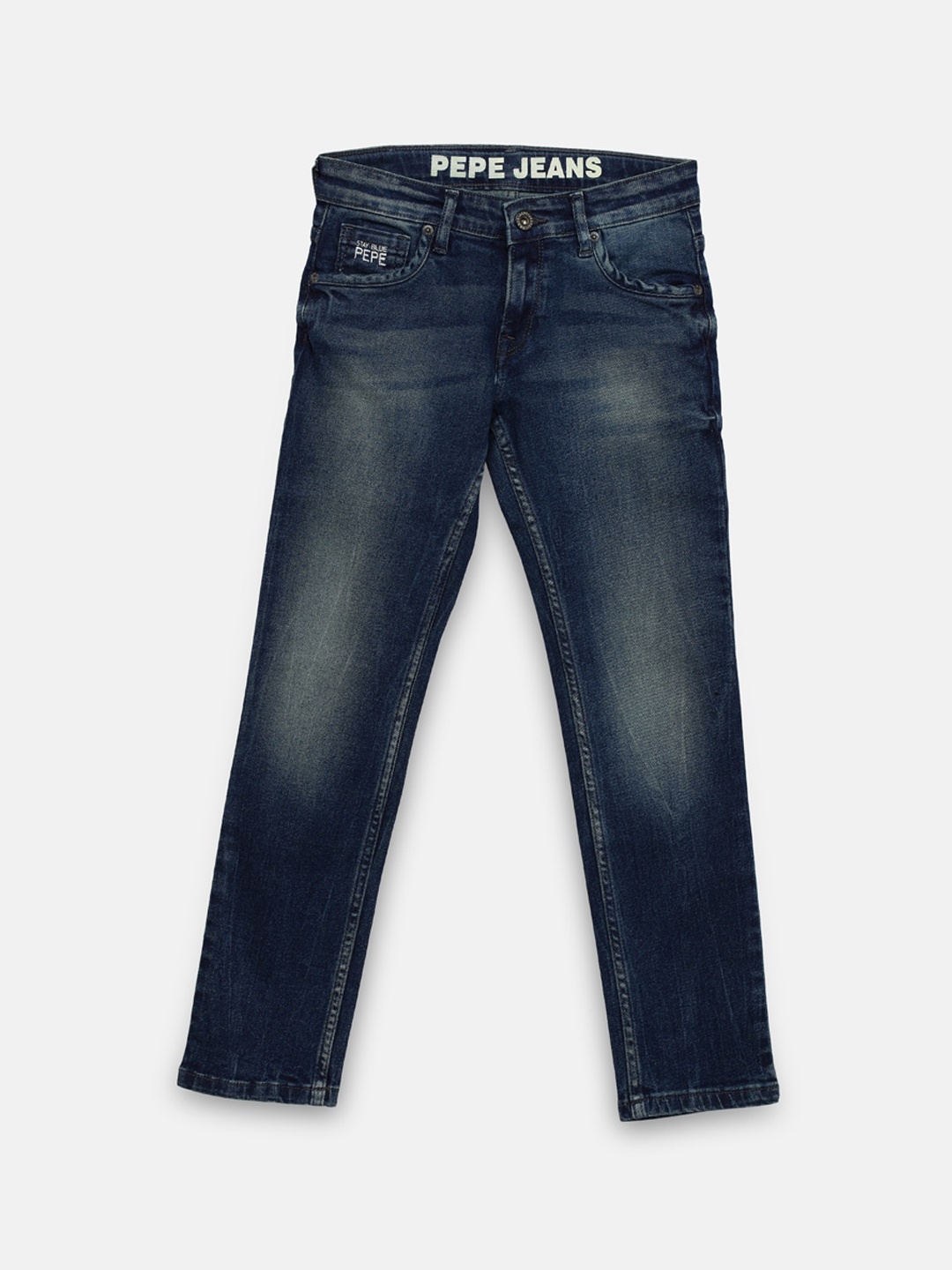 

Pepe Jeans Boys Navy Blue Slim Fit Mid-Rise Clean Look Stretchable Jeans