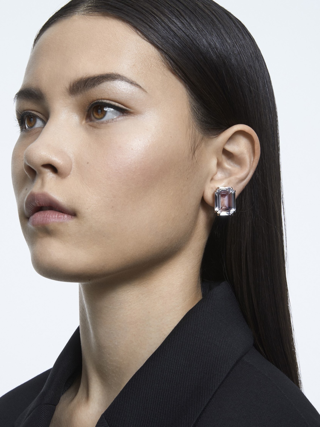 SWAROVSKI Rhodium-Plated White Single Mesmera Clip Earring