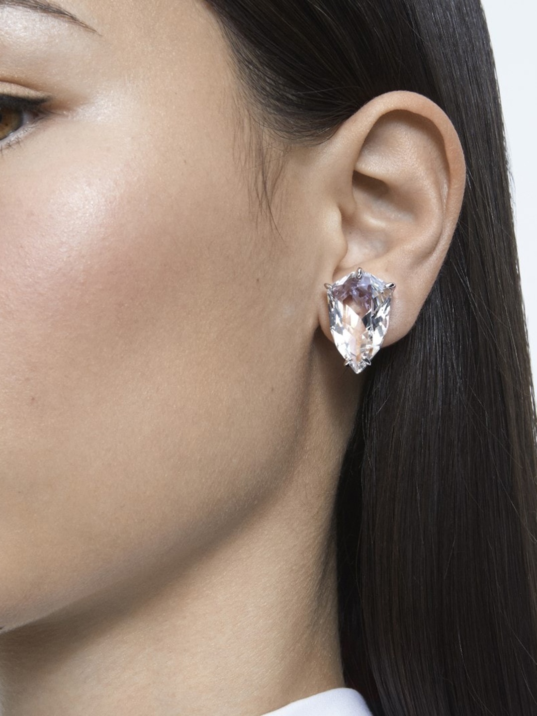 

SWAROVSKI Rhodium-Plated White Single Mesmera Clip Earring