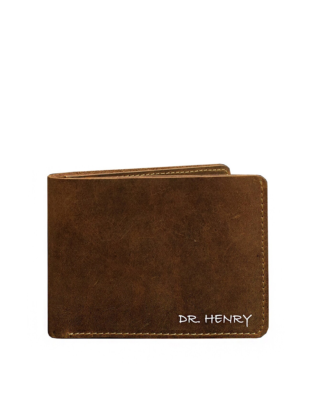 

DR. HENRY Men Tan Textured Two Fold Leather Wallet