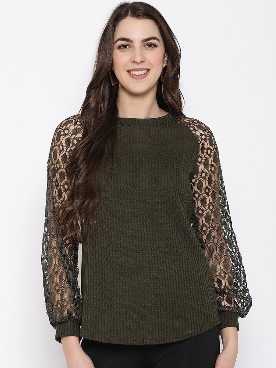 

iki chic Olive Green Regular Top