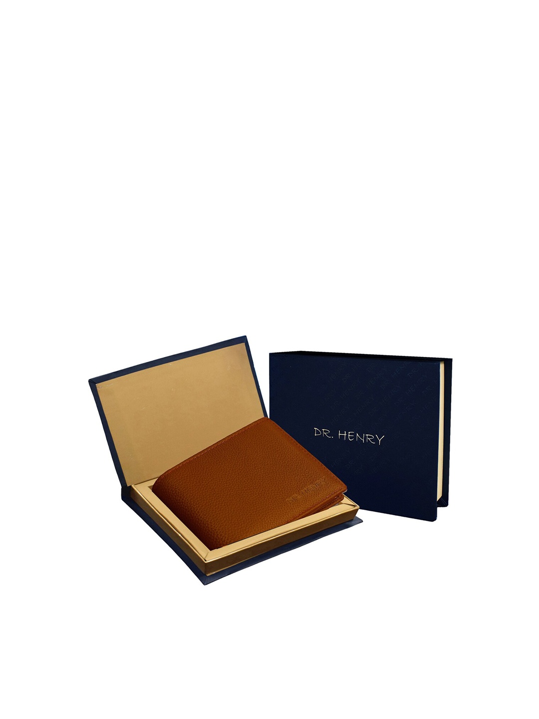 

DR. HENRY Men Tan Textured Two Fold Leather Wallet