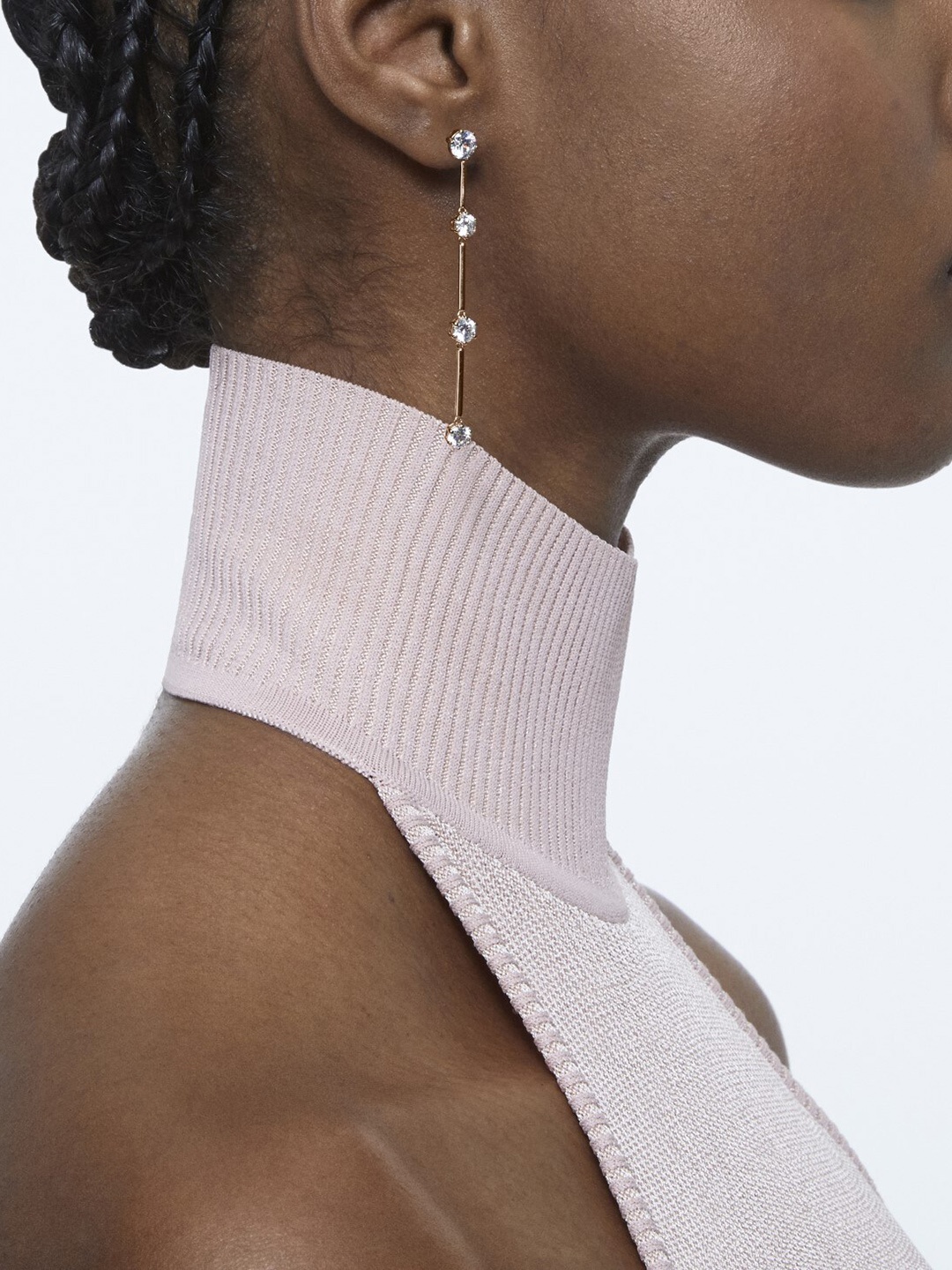 

SWAROVSKI Rose Gold-Toned & White Asymmetrical Constella Earrings