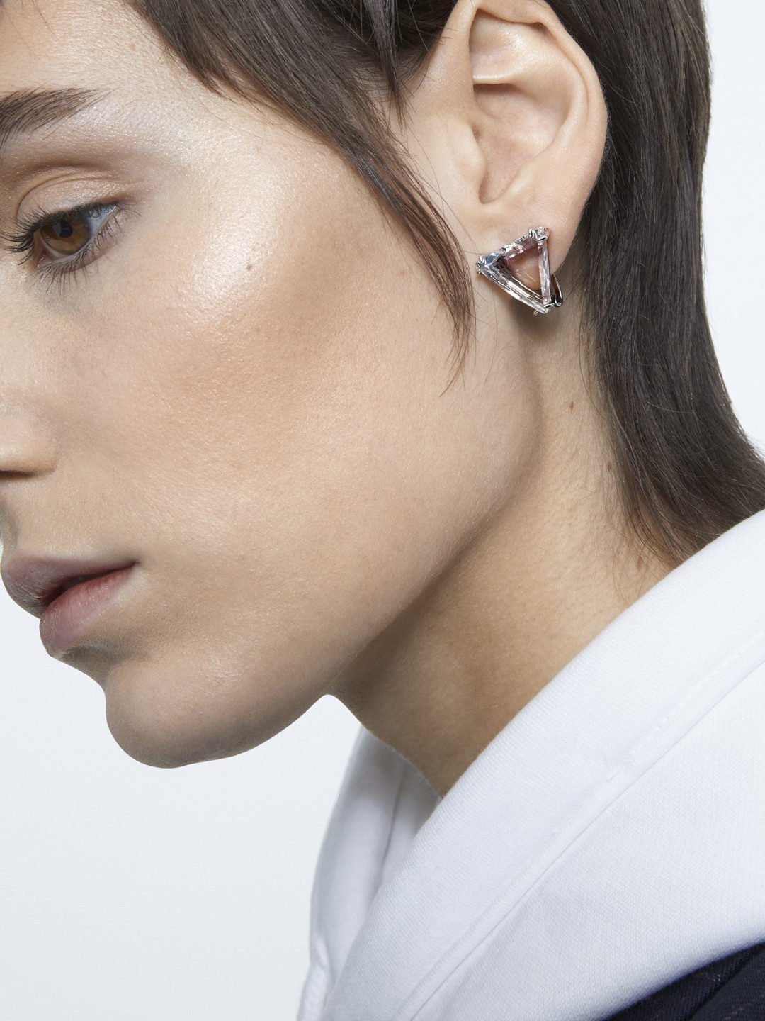 

SWAROVSKI Rhodium-Plated White Single Mesmera Clip Earring
