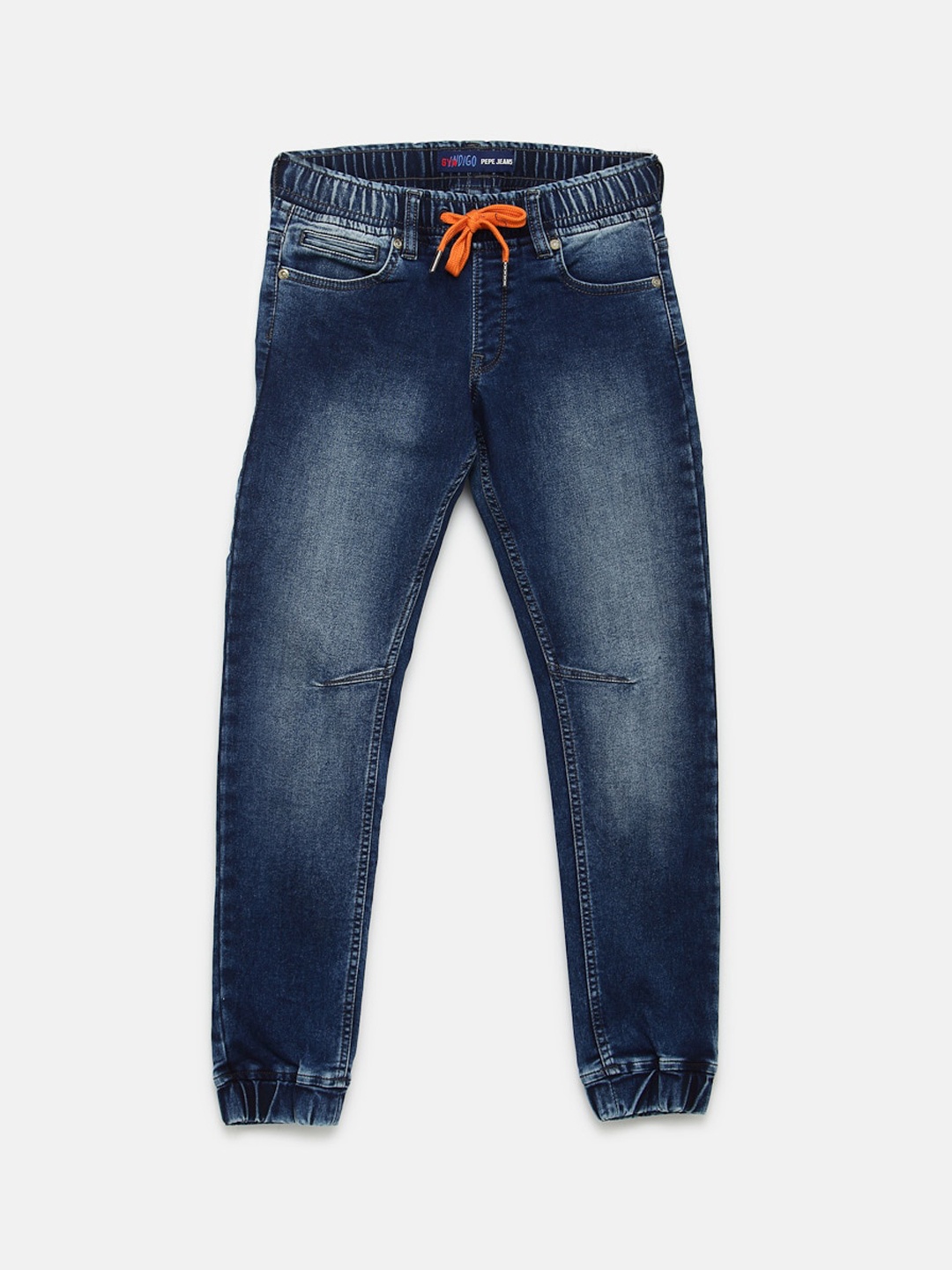 

Pepe Jeans Boys Blue Slim Fit Mid-Rise Clean Look Stretchable Jogger Jeans