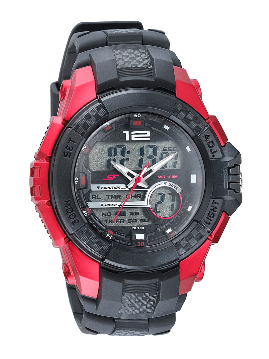 

Sonata Men Black Analogue and Digital Watch 77027PP04