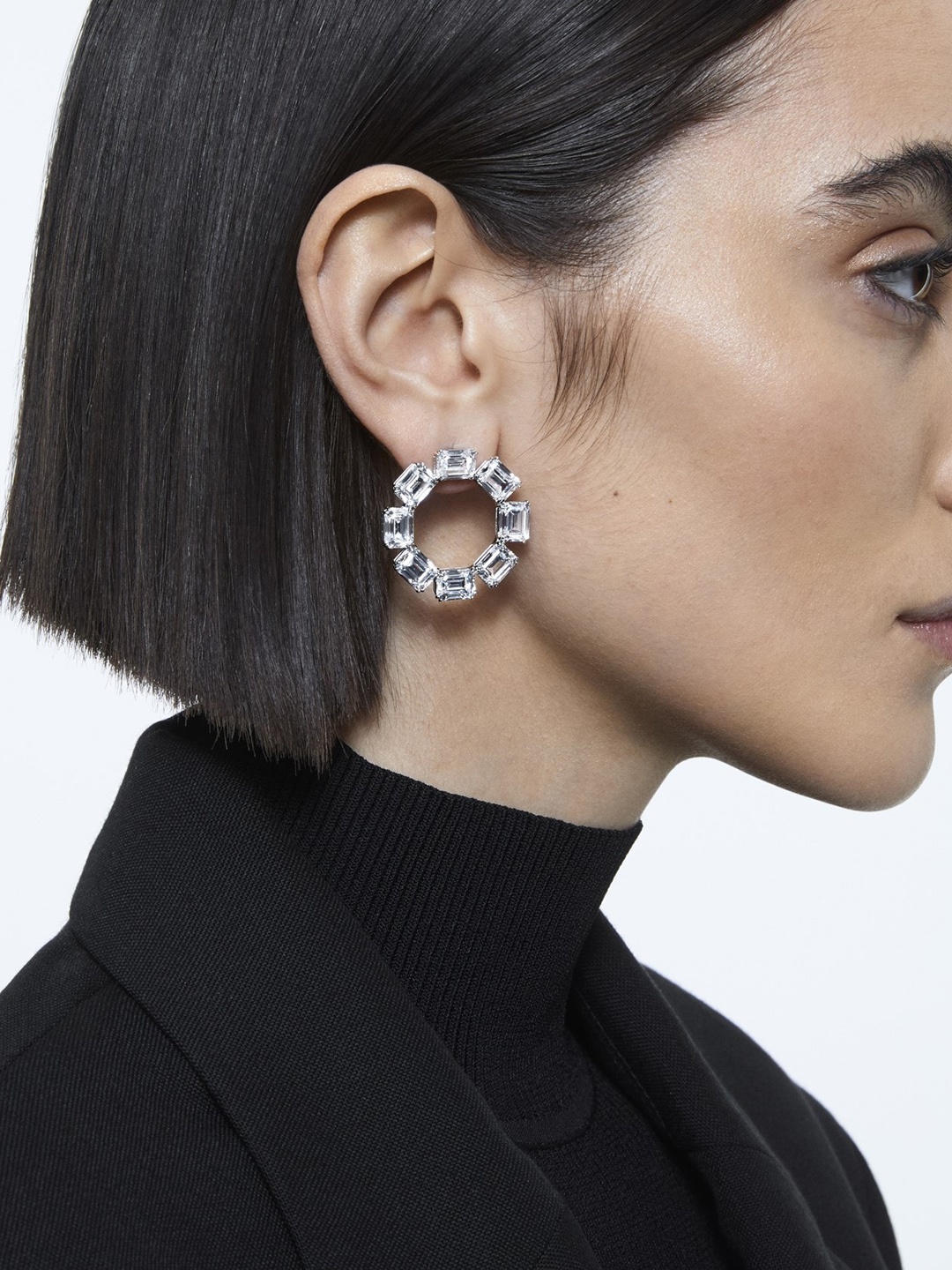 

SWAROVSKI White Rhodium Plated Millenia Circle Earrings