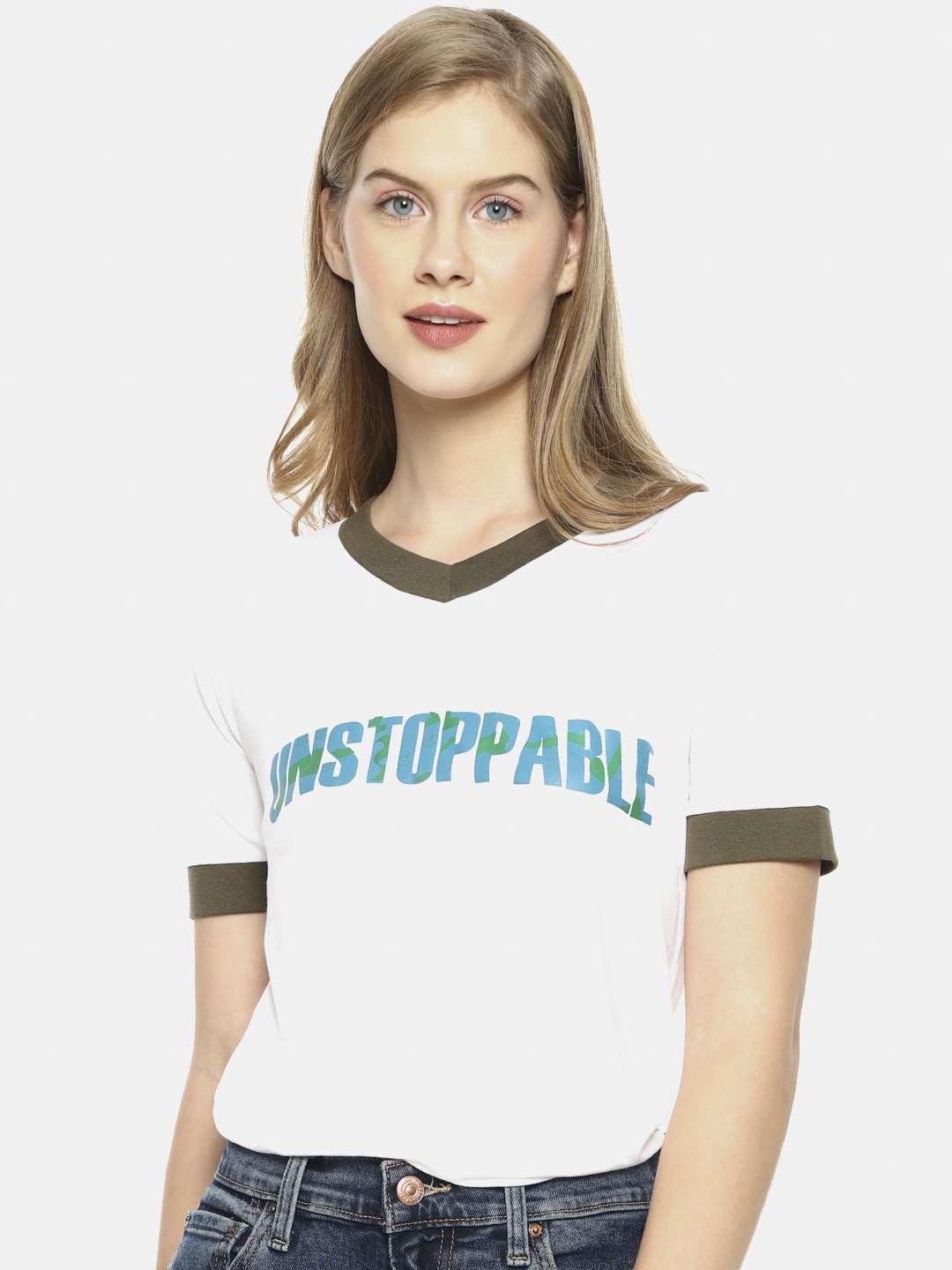 

Campus Sutra White Regular Cotton Top
