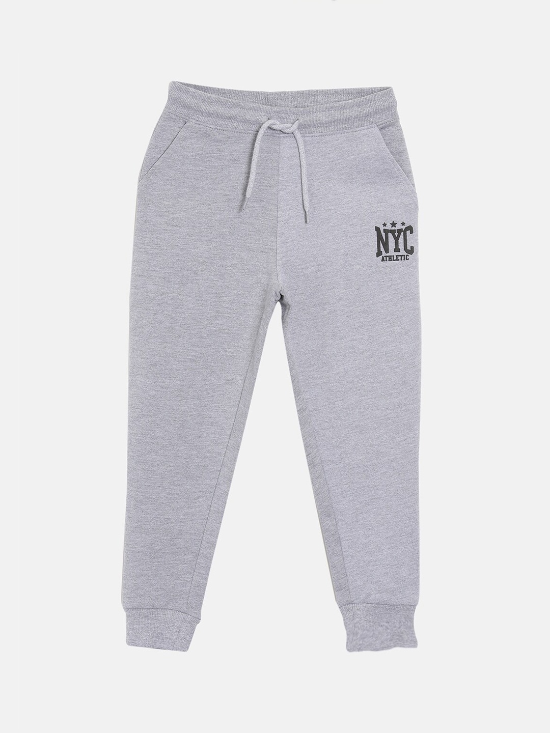 

3PIN Boys Grey Melange Solid Cotton Joggers